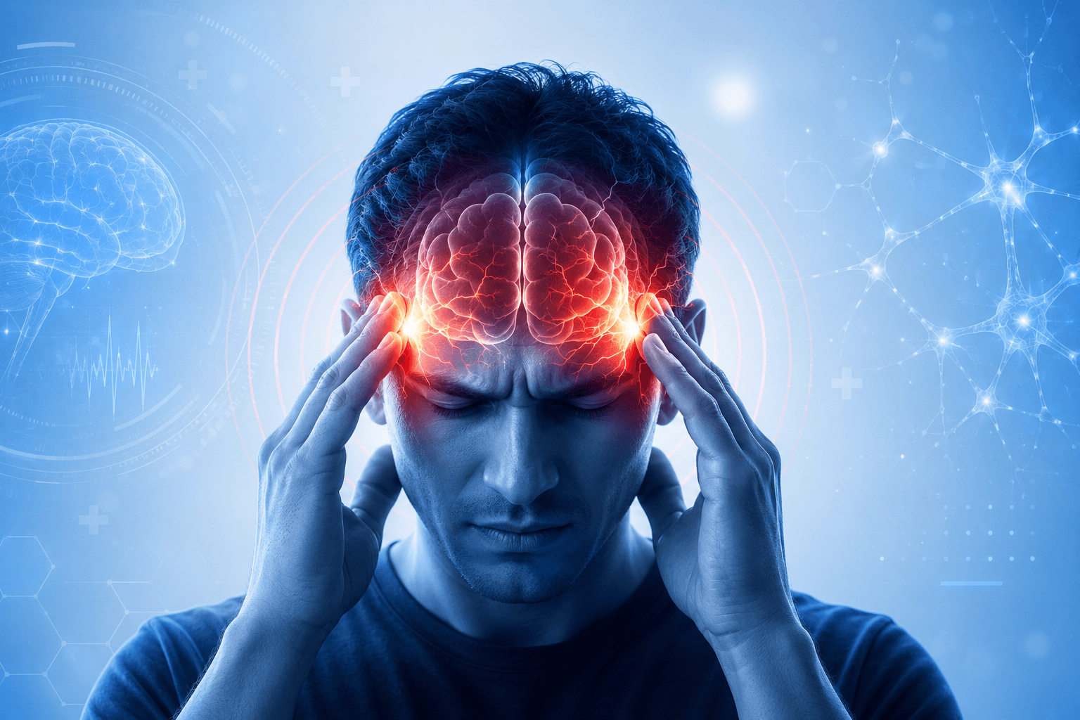 Illustration about migraine awareness and neurological care